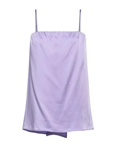 Clips Woman Top Light Purple Size 8 Acetate, Viscose