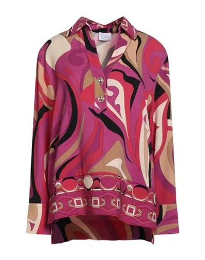 Clips Woman Top Magenta Size 12 Polyester, Elastane