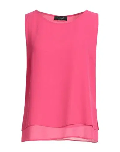 Clips Woman Top Magenta Size 12 Polyester In Purple
