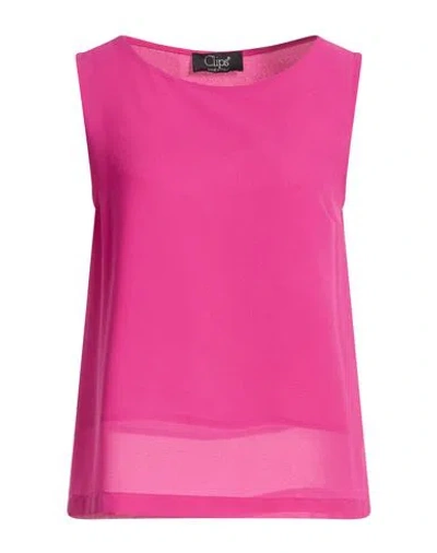 Clips Woman Top Magenta Size 4 Polyester In Pink
