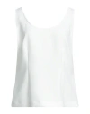 Clips Woman Top Off White Size 10 Polyester, Elastane