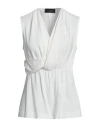 Clips Woman Top Off White Size 12 Viscose, Elastane