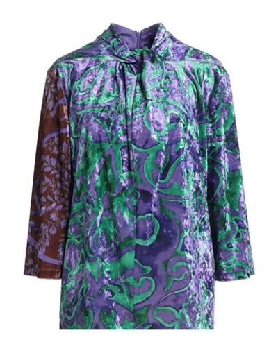 Clips Woman Top Purple Size 10 Polyester, Elastane