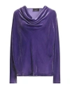 Clips Woman Top Purple Size 12 Viscose, Silk In Multi