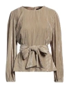 Clips Woman Top Sand Size L Polyester In Beige