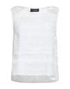 Clips Woman Top White Size 8 Polyester