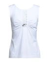 Clips Woman Top White Size 8 Viscose, Polyester In White