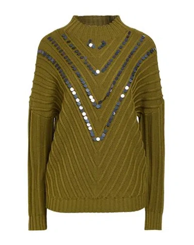 Clips Woman Turtleneck Green Size 8 Wool, Acrylic