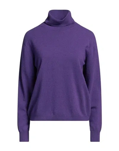Clips Woman Turtleneck Purple Size 14 Wool, Polyamide