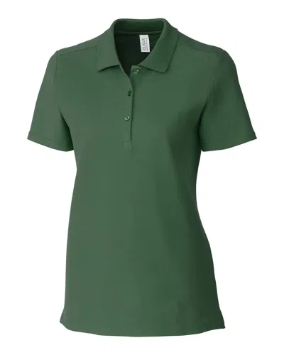 Clique Addison All Cotton Pique Short Sleeve Womens Polo In Green