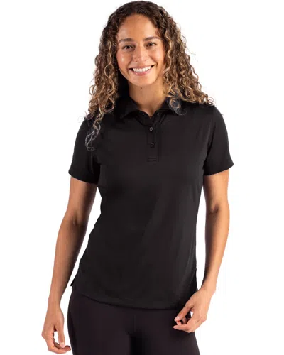 Clique Charge Active Womens Short Sleeve Polo In Black