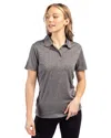 Clique Charge Active Womens Short Sleeve Polo In Gray