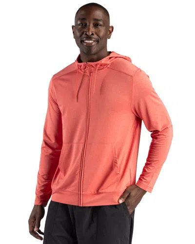Clique Dash Recycled Mens Full Zip Hooded Sweatshirt In Red