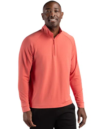 Clique Dash Recycled Mens Quarter Zip Sweatshirt In Red