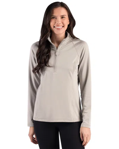 Clique Dash Recycled Womens Quarter Zip Sweatshirt In Brown
