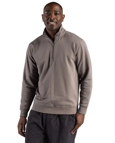 Clique Drive Recycled Unisex Quarter Zip Sweatshirt In Brown