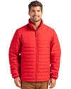 Clique Mens Water Resistant Lightweight Puffer Jacket In Red