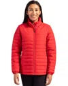 Clique Elevation Eco Full Zip Womens Puffer Jacket In Red