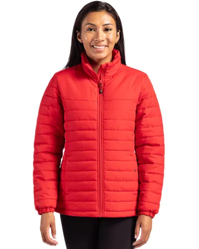 Clique Elevation Eco Full Zip Womens Puffer Jacket In Red