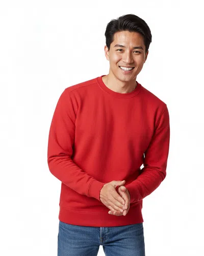 Clique Haven Recycled Mens Crewneck Sweatshirt In Red