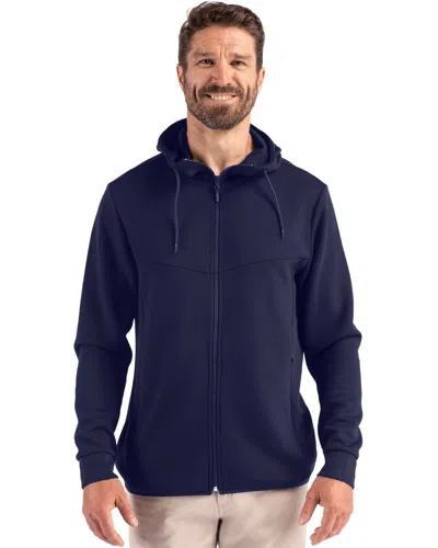 Clique Haven Recycled Mens Full Zip Hooded Sweatshirt In Blue
