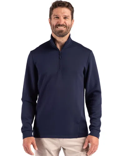 Clique Haven Recycled Mens Quarter Zip Sweatshirt In Blue