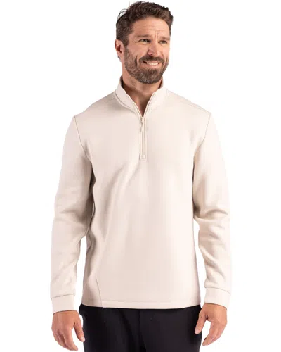 Clique Haven Recycled Mens Quarter Zip Sweatshirt In Neutral