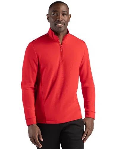 Clique Haven Recycled Mens Quarter Zip Sweatshirt In Red
