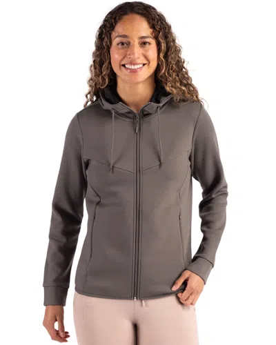 Clique Haven Recycled Womens Full Zip Hooded Sweatshirt In Brown