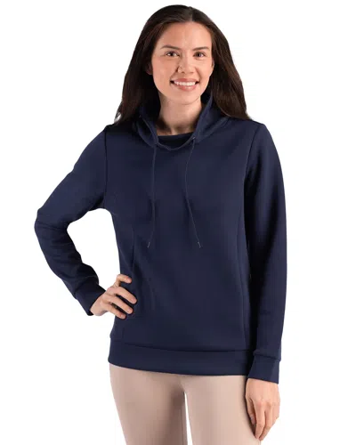 Clique Haven Recycled Womens High Collar Pullover Sweatshirt In Blue