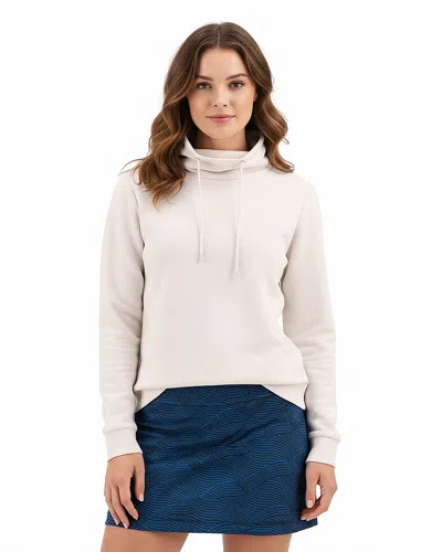 Clique Haven Recycled Womens High Collar Pullover Sweatshirt In White