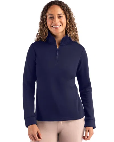Clique Haven Recycled Womens Quarter Zip Sweatshirt In Blue