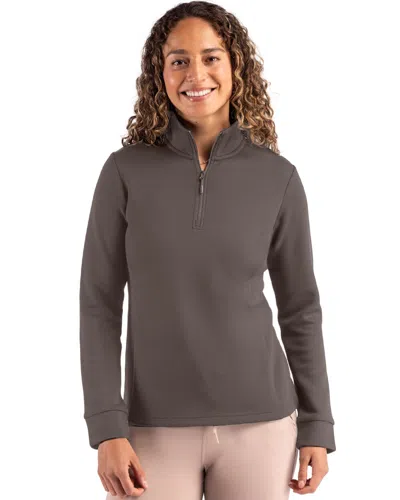 Clique Haven Recycled Womens Quarter Zip Sweatshirt In Brown