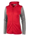Clique Helsa Sport Colorblock Lady Full Zip Jacket In Red