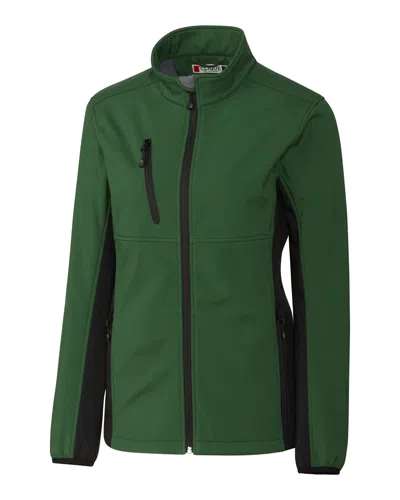Clique Ladies' Narvik Colorblock Softshell Jacket In Green