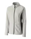 Clique Ladies' Summit Microfleece Hybrid Full Zip Jacket In Grey