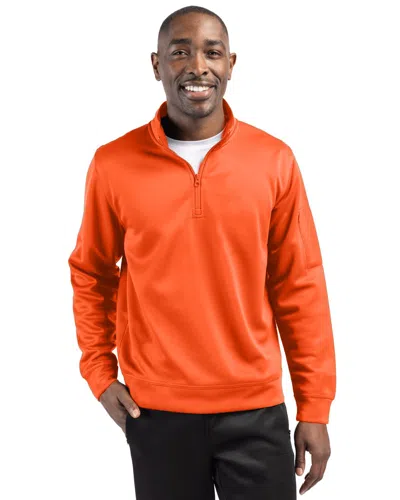 Clique Lift Eco Performance Half Zip Unisex Pullover In Orange