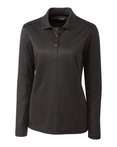 Clique L/s Ice Lady Pique Polo Shirt In Black