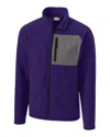 Clique Men's Summit Microfleece Hybrid Full Zip Jacket In Purple