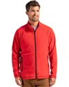 Clique Powder Fleece Full Zip Mens Jacket In Red