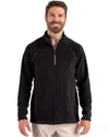 Clique Powder Recycled Fleece Mens Quarter Zip Pullover In Black