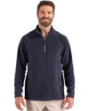 Clique Powder Recycled Fleece Mens Quarter Zip Pullover In Blue