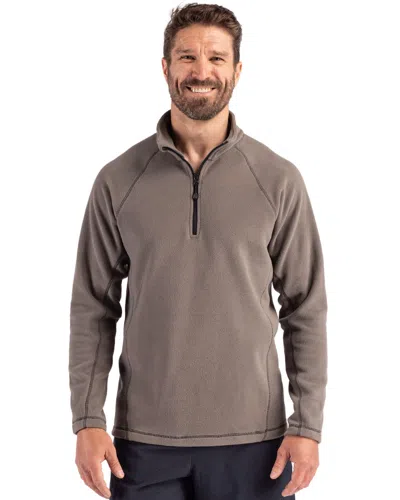 Clique Powder Recycled Fleece Mens Quarter Zip Pullover In Brown