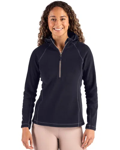 CLIQUE POWDER RECYCLED FLEECE WOMENS HALF ZIP HOODED PULLOVER