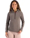 Clique Powder Recycled Fleece Womens Half Zip Hooded Pullover In Gray
