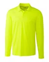 Clique Spin Eco Performance Pique Long Sleeve Mens Polo In Green