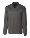 Clique Spin Eco Performance Pique Long Sleeve Mens Polo In Gray