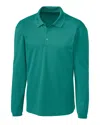 Clique Spin Eco Performance Pique Long Sleeve Mens Polo In Blue