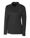 Clique Spin Eco Performance Pique Long Sleeve Womens Polo In Black