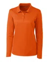 Clique Spin Eco Performance Pique Long Sleeve Womens Polo In Orange